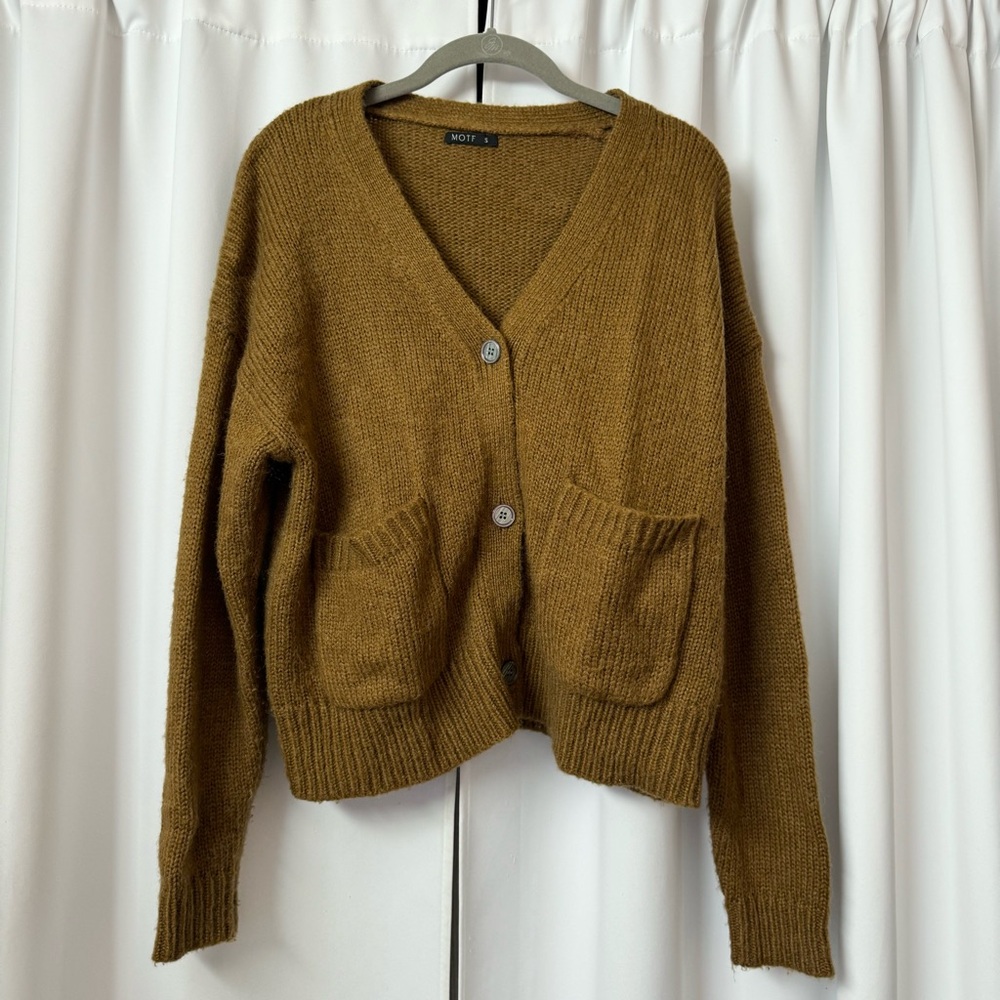 SHEIN Burnt Orange Wool Button Up Cardigan Sweater Size Small